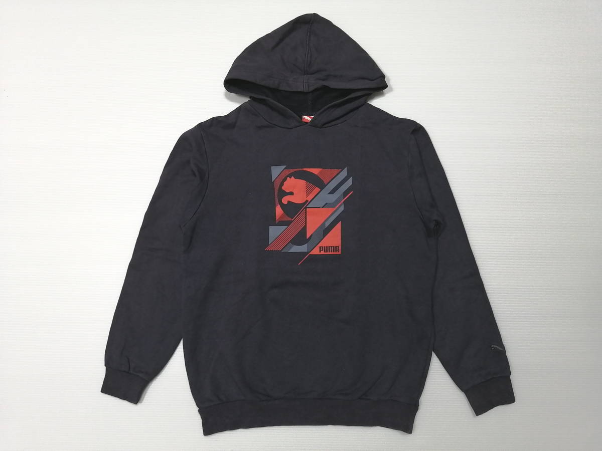 プーマ PUMA パーカー スウェット キッズ160 フーデット 裏起毛 デカプリント ししゅうロゴ ルームウェア 石瀬3920拍卖