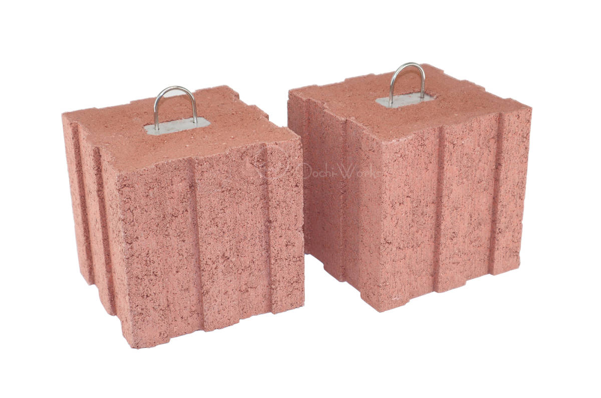 ウェイトブロック レッド 2個セット リング付きウェイト ガーデンウェイト ◆本州四国九州送料無料!拍卖