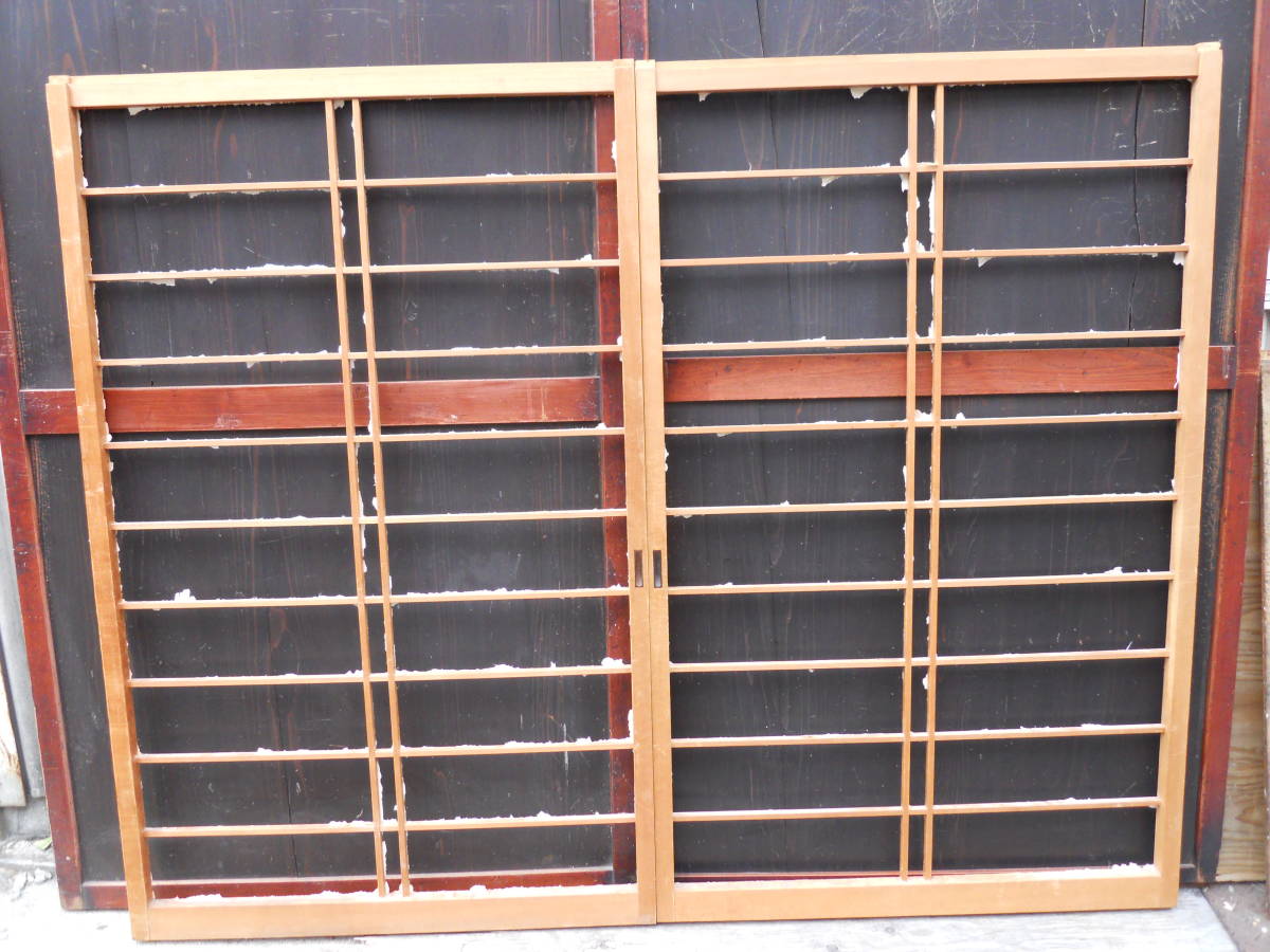 最終値下げ!M8397 障子 小窓 2枚 築100年京都の古民家より 高137cm横86cm奥3cm 佐川急便240サイズ (0402) 拍卖