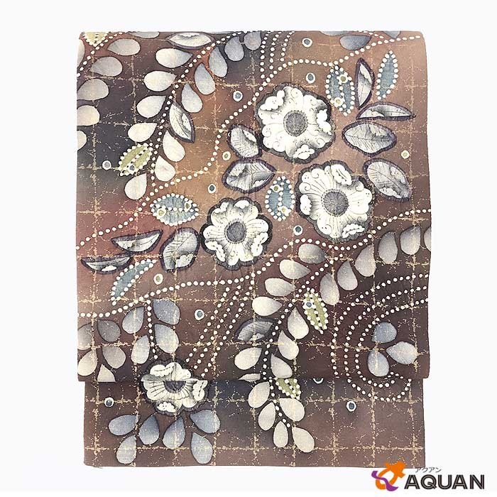 セール 京やJ079 正絹 袋帯 辻が花文様 訪問着 色無地 付下げ 小紋用 カジュアル セミフォーマル 仕立て上がり リサイクル着物 新古品 美品拍卖