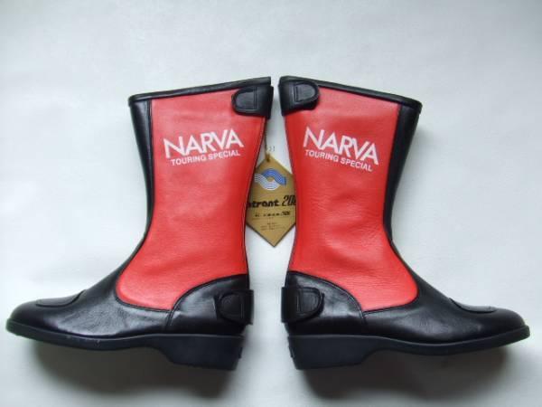 25.0cm 当時物 新品 コミネ NARVA ライダー ブーツ ナーバ ナルバ KOMINE 旧車 昭和 特攻 ツーリング カフェレーサー カラー赤黒 25cm sub1拍卖