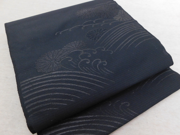 〔楽布〕P10887 喪服用夏名古屋帯 未仕立て新古品 西陣織り lnc拍卖