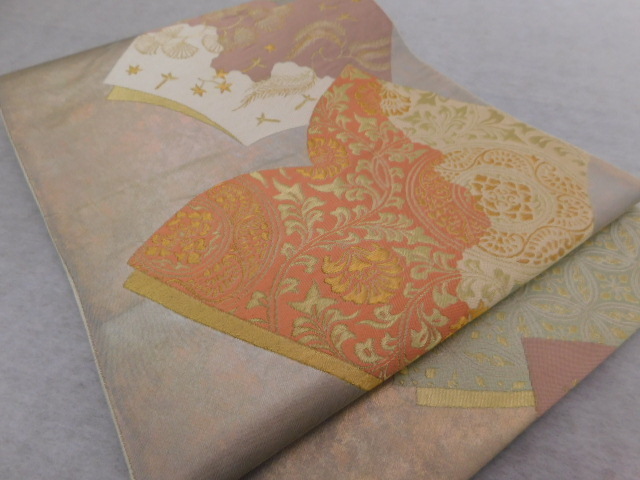 〔楽布特選〕P13896 「加納本家」製 本引箔袋帯 lbc拍卖