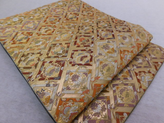 〔楽布特選〕P13233 田中工芸「祥園」製 本引箔袋帯 blc 拍卖