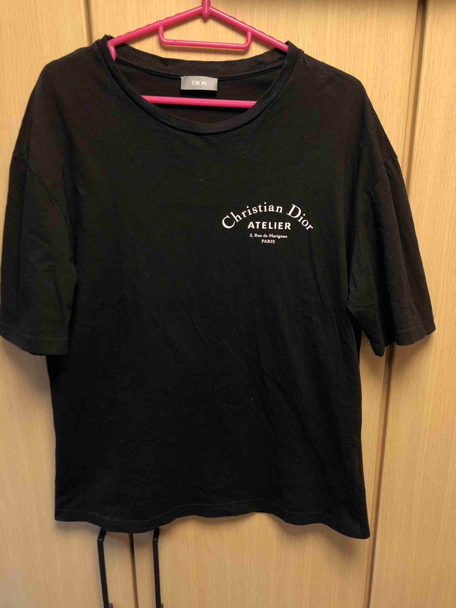 正規 19SS DIOR Dior Homme ディオールオム クリスヴァンアッシュ ATELIER アトリエ Tシャツ カットソー 黒 M 863J621I0533拍卖