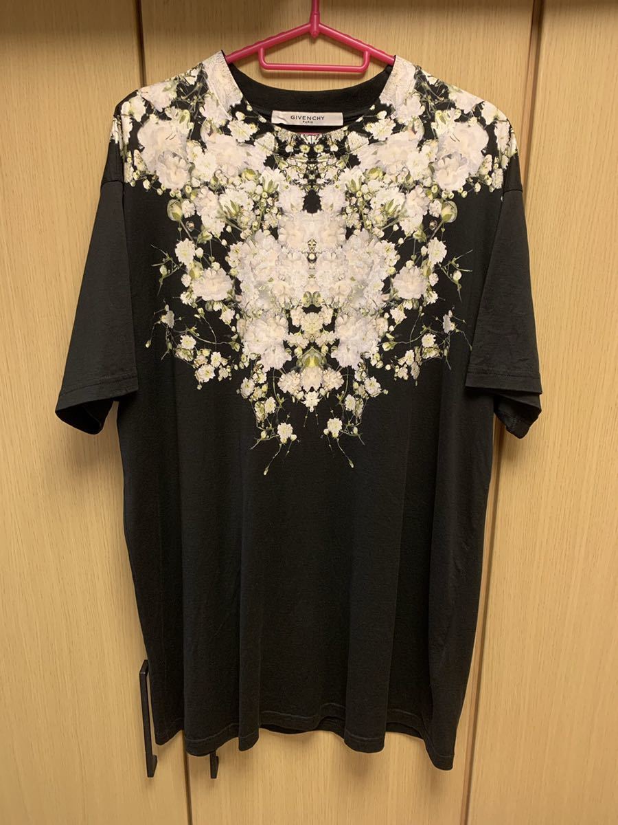 正規 15AW Givenchy ジバンシィRiccardo Tisci リカルド ティッシ かすみ草 クルーネック Tシャツ カットソー 黒 XS 15J 7383 696拍卖