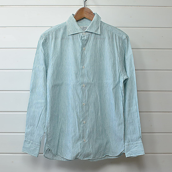 ユナイテッドアローズ UNITED ARROWS 長袖シャツ ストライプ スリムフィット コットンリネン|20b0655*A拍卖