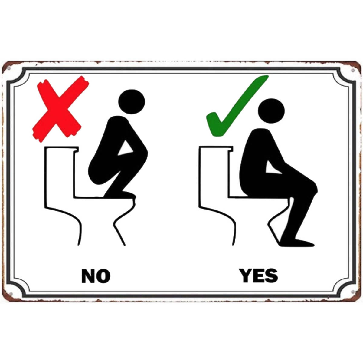 A2064 メタル サイン ブリキ 看板 金属 プレート パネル おもしろ 店 案内 ピクト トイレ 男 女 注意 禁止 使い方 7822拍卖