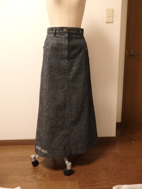 【美品 春夏】★ピンクハウス デニム風 綿ロングスカート/M★拍卖
