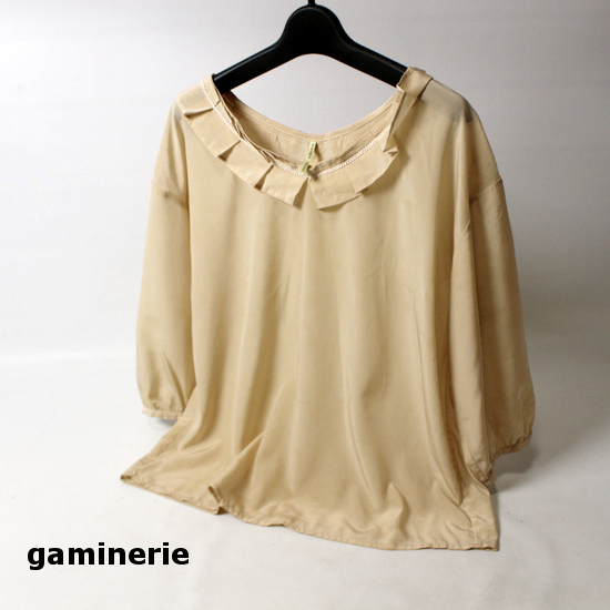 美品 (株)ジュン gaminerie 可愛い フリル ブレード付き 春 夏 カットソー M 20D05拍卖