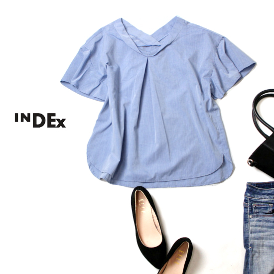 ☆☆ 美品 (株)ワールド INDEX インデックス ☆☆ ゆったり可愛い バックフリル カットソー M 春 夏 21A06拍卖