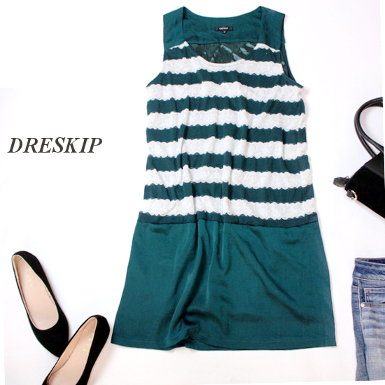 ☆☆ 美品 DRESKIP ドレスキップ ☆☆ 大人可愛い とろみ切り替え ストレッチ チュニック 40号 L 春 夏 21D08拍卖