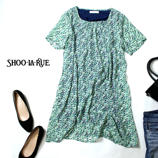 ☆☆ 美品 (株)ワールド SHOO-LA-RUE シューラルー ☆☆ ゆったり可愛い シフォン ワンピース L 春 夏 NATU1拍卖