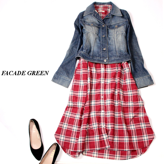 ☆☆ 美品 ユナイテッドアローズ FACADE GREEN ☆☆ コットン デニムジャケット 36号 S 春 秋 合物 22C01拍卖