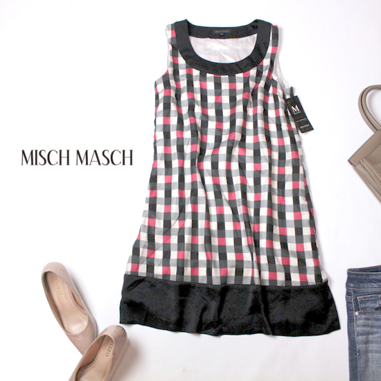 ☆☆ 未使用 MISCH MASCH ミッシュマッシュ ☆☆ 可愛いチェック柄 ノースリーブ チュニック 38号 M 春 夏 21B07拍卖