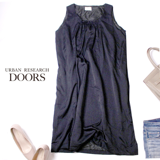 ☆☆ 美品 アーバンリサーチ ドアーズ Doors ☆☆ ゆったり可愛いオーバーサイズ とろみギャザー ワンピース ONE 春 夏 21C08拍卖