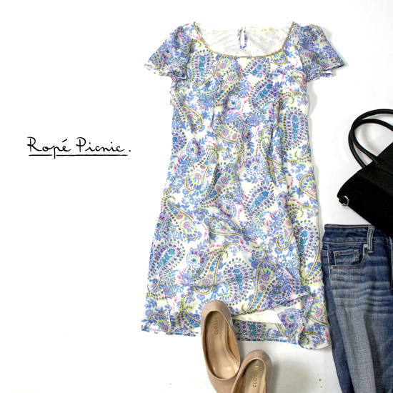 美品 Rope Picnic ロペピクニック 綺麗め ラメ ブレード付き シボ シフォン ワンピース 38 20A08拍卖