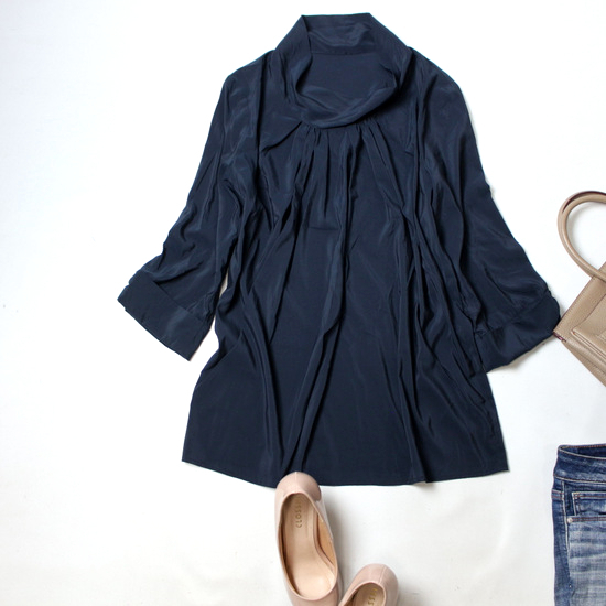 ☆☆ 美品 Doux toucher ketty ドゥ トゥシェ ケティ ☆☆ タック・ギャザー 綺麗め とろみカットソー M 春 夏 21B05拍卖