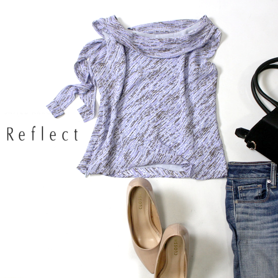 ☆☆ 美品 (株) ワールド REFLECT リフレクト ☆☆ 綺麗め バックリボン 裏地付き シフォン カットソー 40号 夏 20C09拍卖