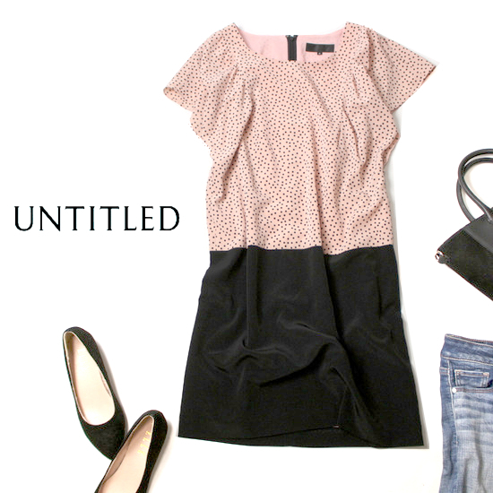 ☆☆ 美品 UNTITLED アンタイトル ☆☆ 大人可愛い ドット柄 柔らかワンピース 2号 M 春 夏 NATU2拍卖