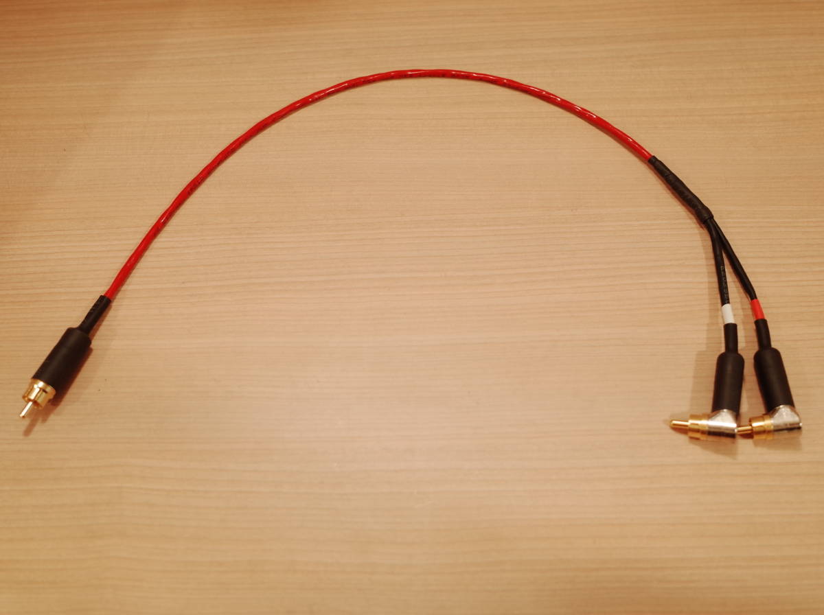★ Y型RCAケーブル 1RCAオス-2L型RCAオス モノラル分配Yケーブル BELDEN 88760 50cmSwitchcraft L型 3502RAAU NYS352AG★拍卖