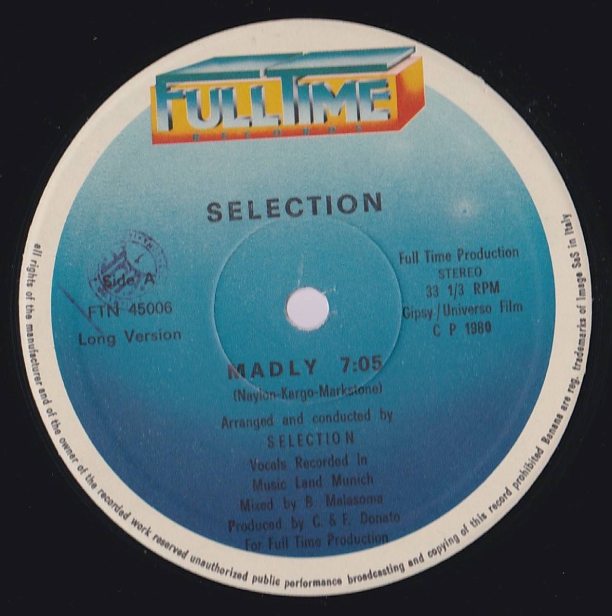 イタロブギー12inch★SELECTION (Glen White) / Madley★Full time★拍卖