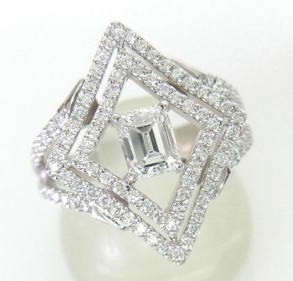 VVS2 Eカラー0.705ct 中宝研鑑定書付 天然角ダイヤプラチナリング 送料無料 商品動画あり拍卖