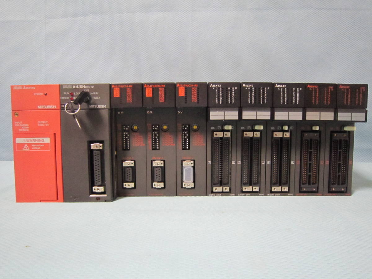 三菱シーケンサ A1S61PN A2USHcpu-s1 A1SJ71UC24-R2*3個 A1SX42*3個 A1SY42*2個 A1S38B拍卖