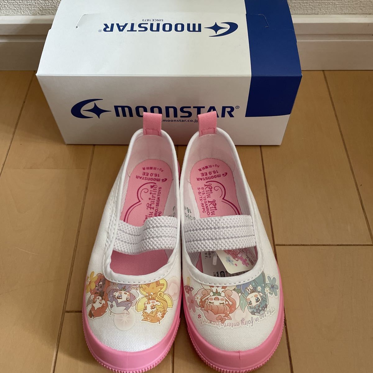 送料込み 新品 上履き リルリルフェアリル キャラクターバレーシューズ 上靴 ピンク moonstar 抗菌防臭16cm サンリオ 送料無料拍卖