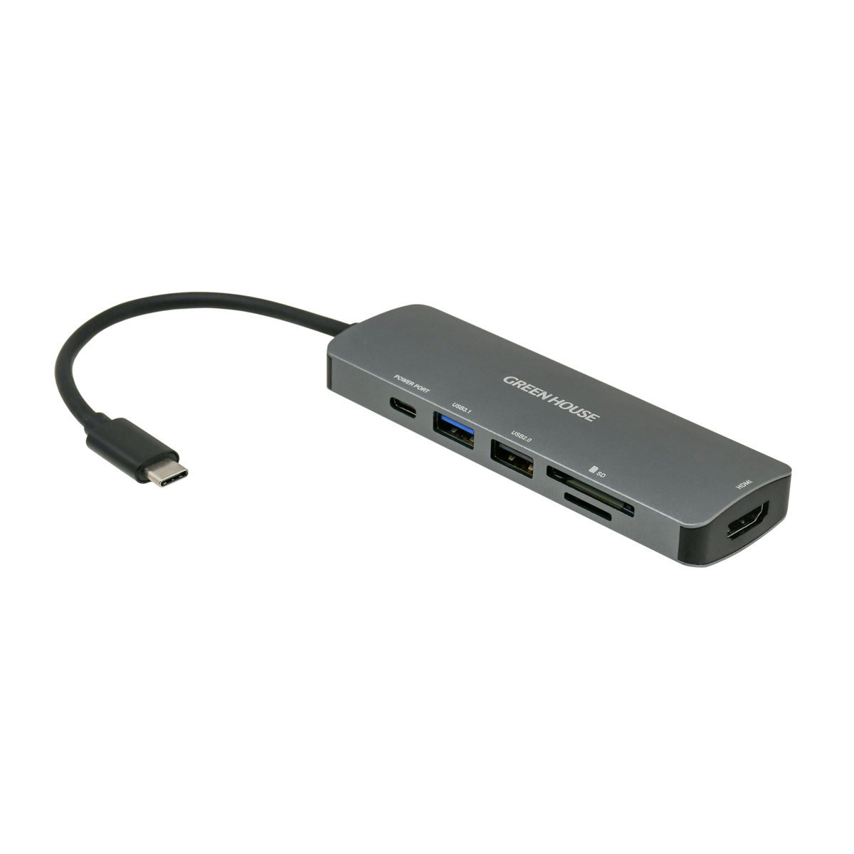 送料無料メール便 ドッキングステーション カードリーダー USB+CR+HDMI+PD60W給電 Type-C USB3.1 グリーンハウス GH-MHC6A-SV/8721拍卖