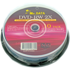 同梱可能 DVD-RW 4.7GB 2倍速 10枚 アナログ録画・データ用 MRDATA DVD-RW47 2X 10PS/7605x1個拍卖