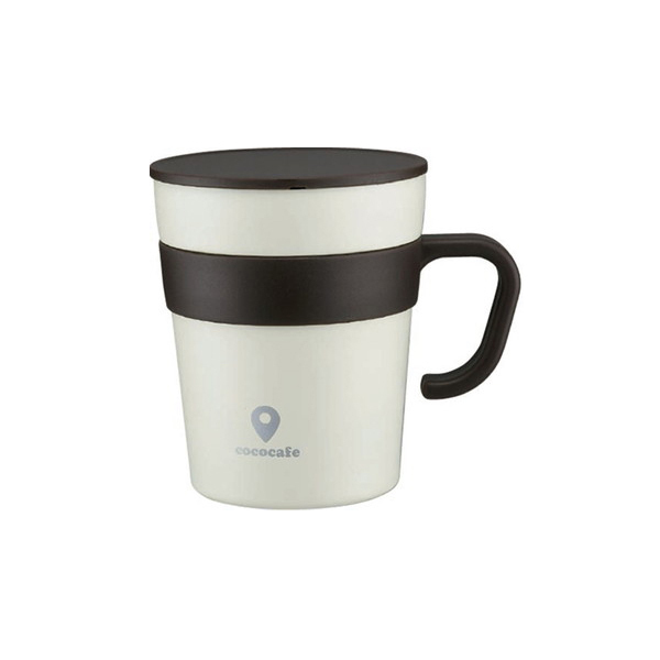 同梱可能 真空二重マグカップ 取手付き 250ml ココカフェ CC-16 ホワイト 4972940312429拍卖
