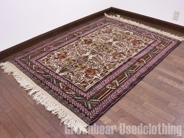 RAGQ245◆未使用品◎アフガンラグ トライバルラグ ウール絨毯 アンティーク ヴィンテージ アフガン絨毯拍卖