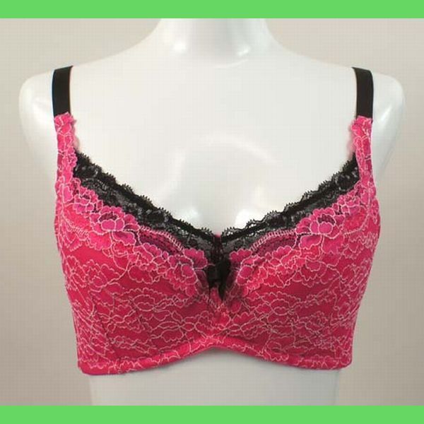 未使用 E85 脇高背中すっきり 寄せ上 レースブラジャー ピンク 大きいサイズ拍卖