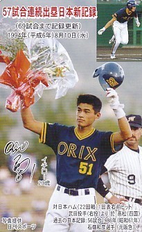 ●イチロー 57試合連続出塁日本新記録テレカ拍卖