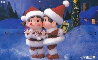 ●ペコちゃん ポコちゃん クリスマス 不二家テレカ拍卖