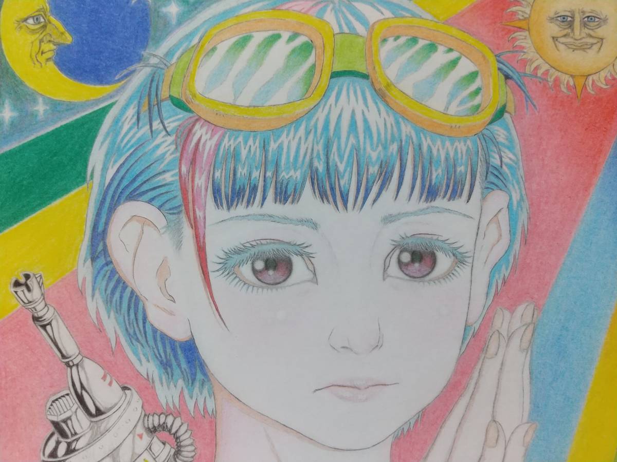 オリジナル手描きイラスト「祈り」色紙拍卖