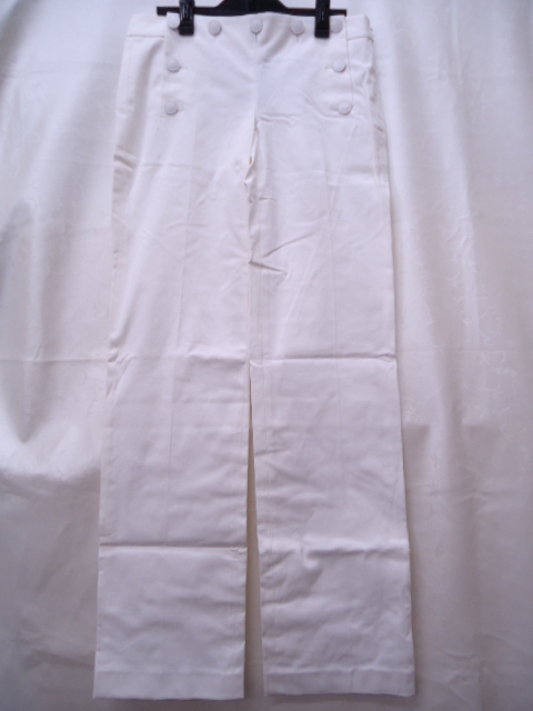 【KCM】wa-45-4★ワケあり未使用品★【theory/セオリー】レディース 飾りボタンストレートパンツ サイズ 4(約11号) ホワイト 拍卖