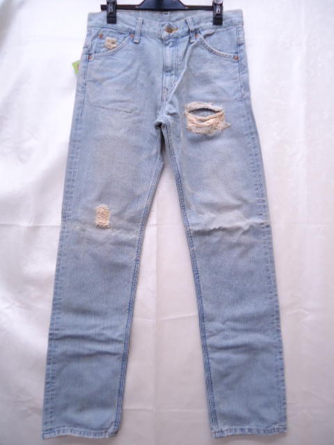 【KCM】MATO-156-26★ワケあり(長期保管品)★【Lee/リー】レディース ダメージ加工 デニムパンツ ジーンズ サイズ 26 ライトブルー系拍卖