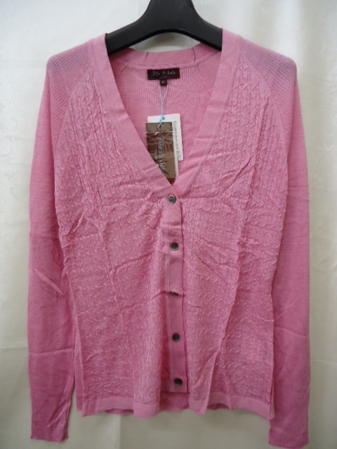 【KCM】mod-301■新品未使用■【Filo di Seta/フィロディセタ 】カーディガン サイズ40 ピンク シルク100% レディース拍卖