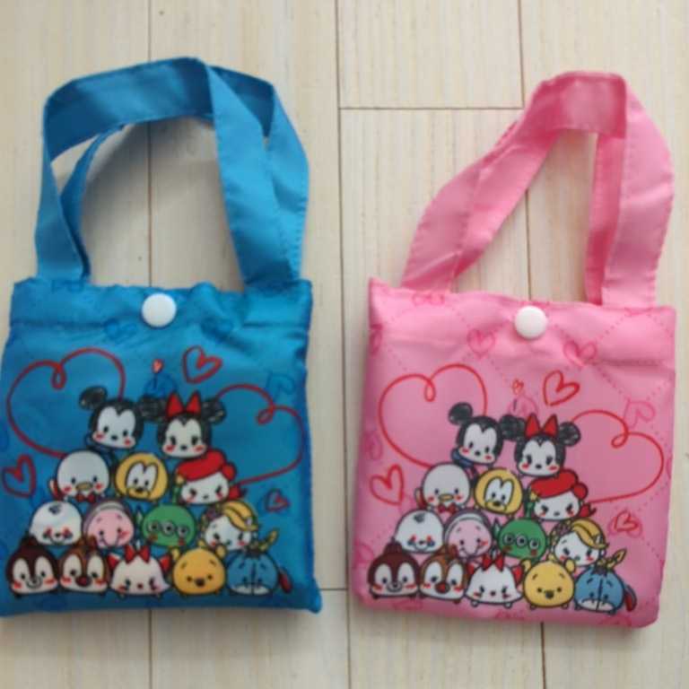 ディズニー★ツムツム エコバッグ シンデレラ ブルー&ミッキー ミニー ピンク拍卖