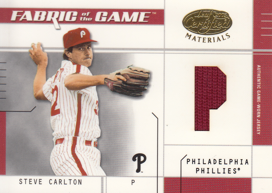 2003 Leaf Certified 'STEVE CARLTON' GAME-WORN JERSEY FABRIQ of the GAME50枚拍卖