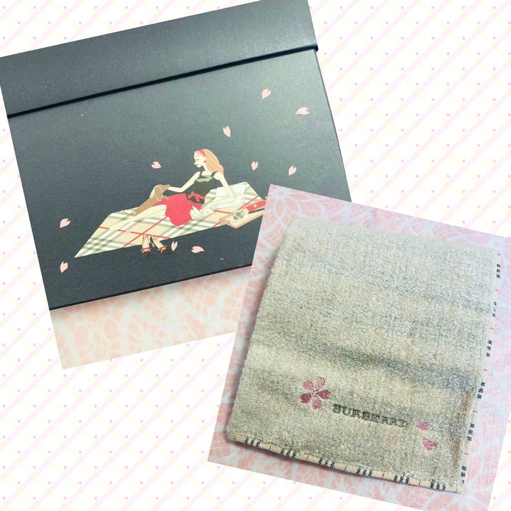 【人気柄】新品/BURBERRY/タオルハンカチ/正規品/綿100%/未使用/即決/匿名発送/バーバリー/ノバチェック/箱あり/ピンク/桜/ギフト/女の子拍卖