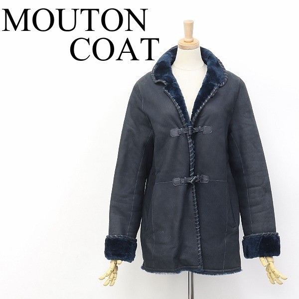 ◆talk to by TOKYO FUR/東京ファー リアル ムートン コート ネイビー M拍卖