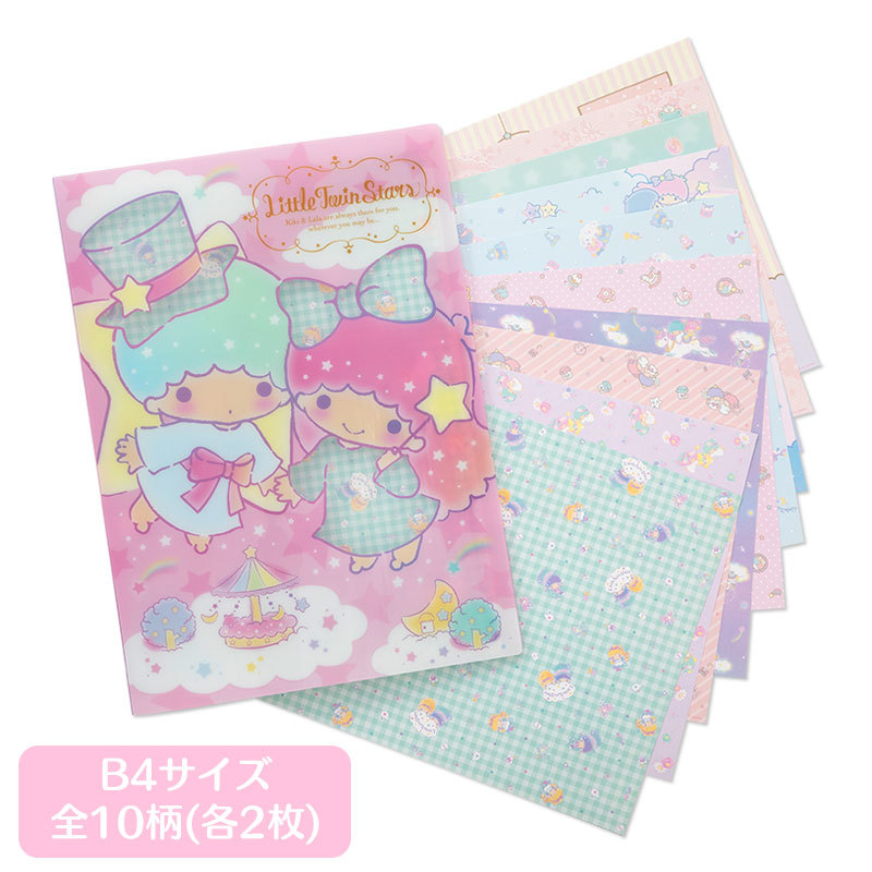 【サンリオ】キキララ 特製ポケットファイル入り撮影背景用シート 背景シート 撮影用 リトルツインスターズ R409_0231k(a0892)Z4拍卖