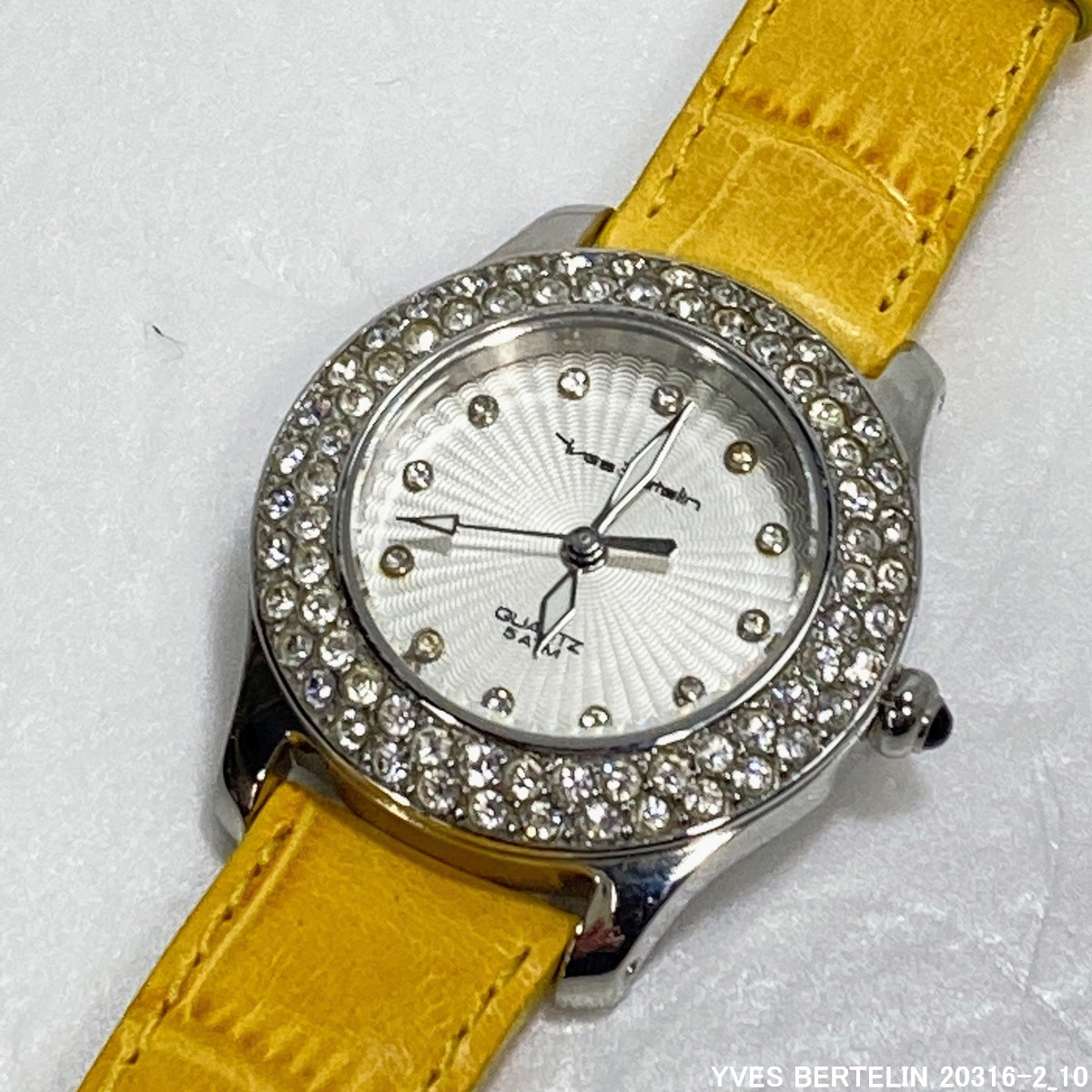 【未使用/即決/送料185円】YVES BERTELIN イヴベルトラン スチールコレクション ラインストーン付き レディース腕時計 / No.20316-2 Bok拍卖
