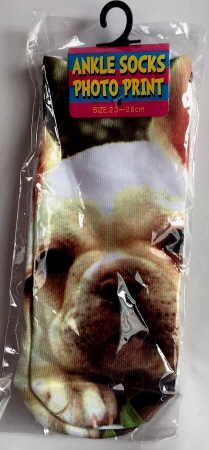 即決!フレンチブルドック柄「アンクルソックス」23cm~26cm拍卖