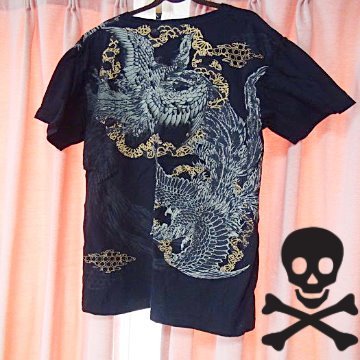 BULLET NOISEの鷹のTシャツ(L)ゴールド、ブラック拍卖