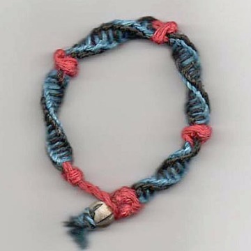 留め具にビーズを使ったカラフルヘンプミサンガ拍卖