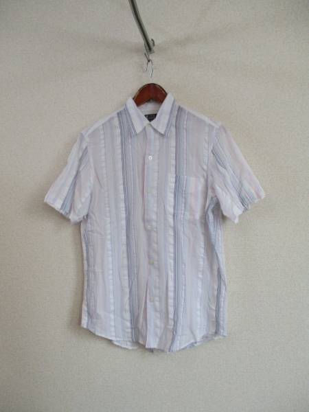 TKTAKEOKIKUCHI白地紫系ストライプ半袖シャツ(USED)12917②)拍卖